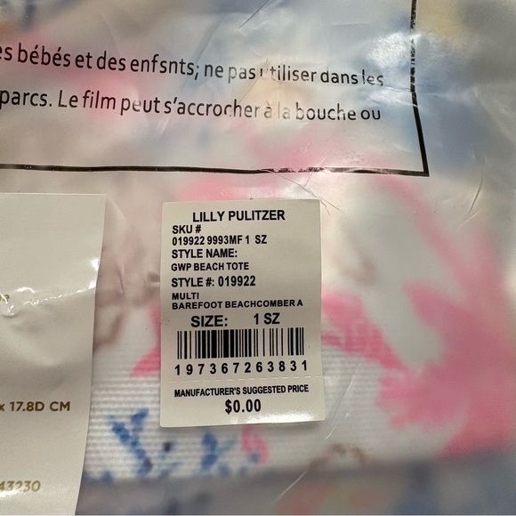 Lilly Pulitzer Beach Tote and Deck of Cards & Case Barefoot Beachcomber GWP NWT - Picture 6 of 14